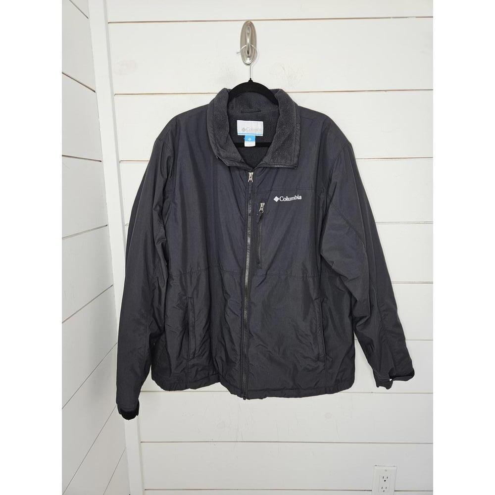 Columbia XL Black soft shell fleece coat